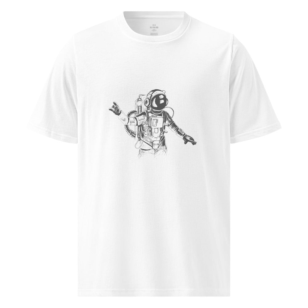 Black & white space travel man | Men's Under Armour Athletic T-Shirt | 1383264