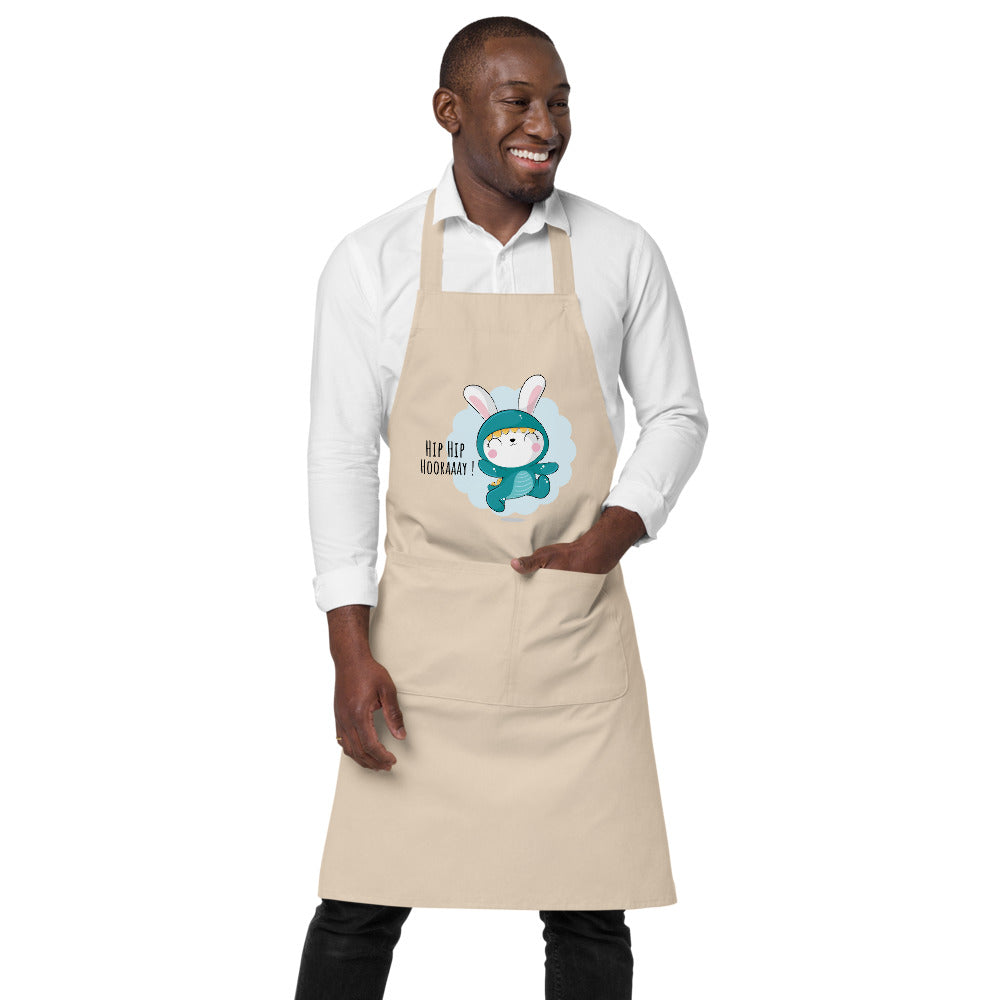 Green rabbit - HIP HIP HOORAAAY | Organic Cotton Apron | SOL'S 03569