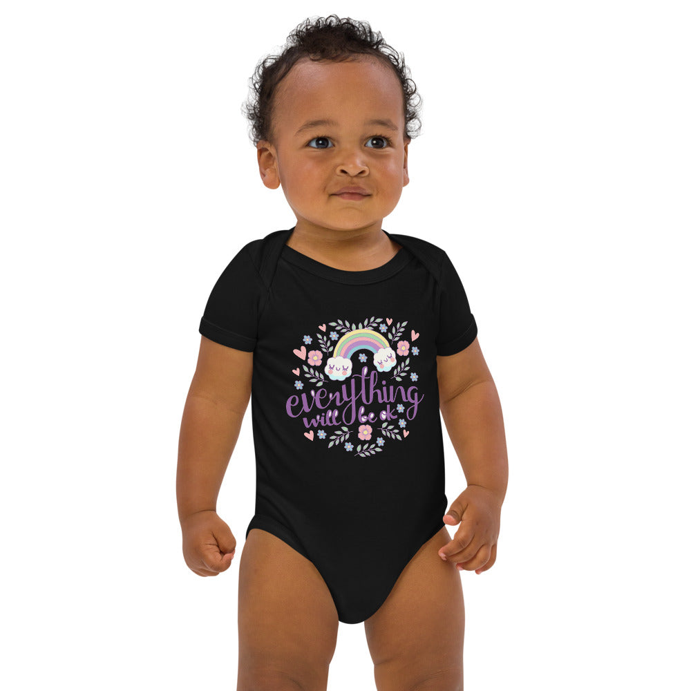 Rainbow - Everything will be ok | Organic Cotton Baby Bodysuit | Babybugz BZ10