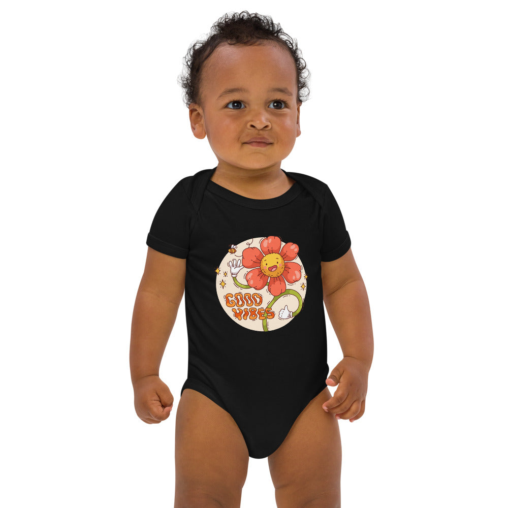 Good vides | Organic Cotton Baby Bodysuit | Babybugz BZ10