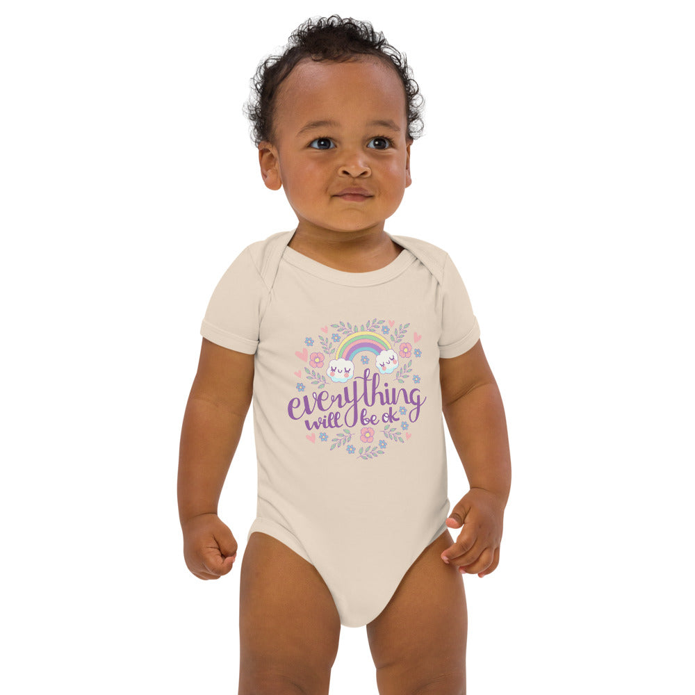 Rainbow - Everything will be ok | Organic Cotton Baby Bodysuit | Babybugz BZ10