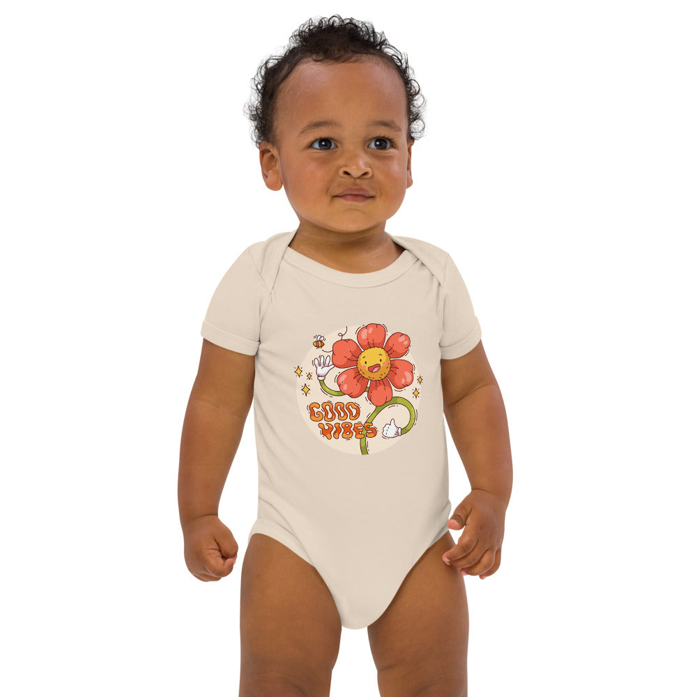 Good vides | Organic Cotton Baby Bodysuit | Babybugz BZ10