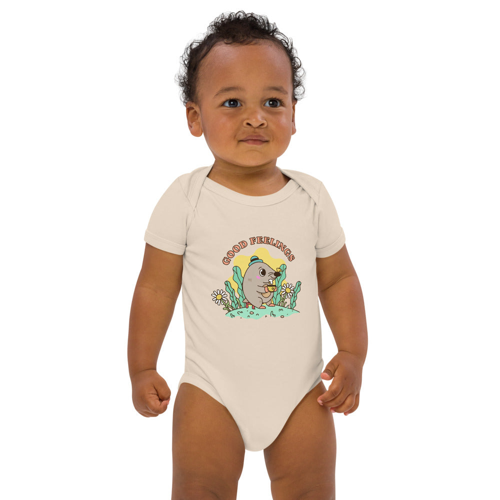 Good feelings | Organic Cotton Baby Bodysuit | Babybugz BZ10