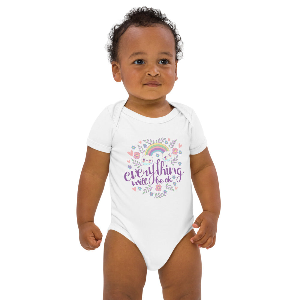 Rainbow - Everything will be ok | Organic Cotton Baby Bodysuit | Babybugz BZ10