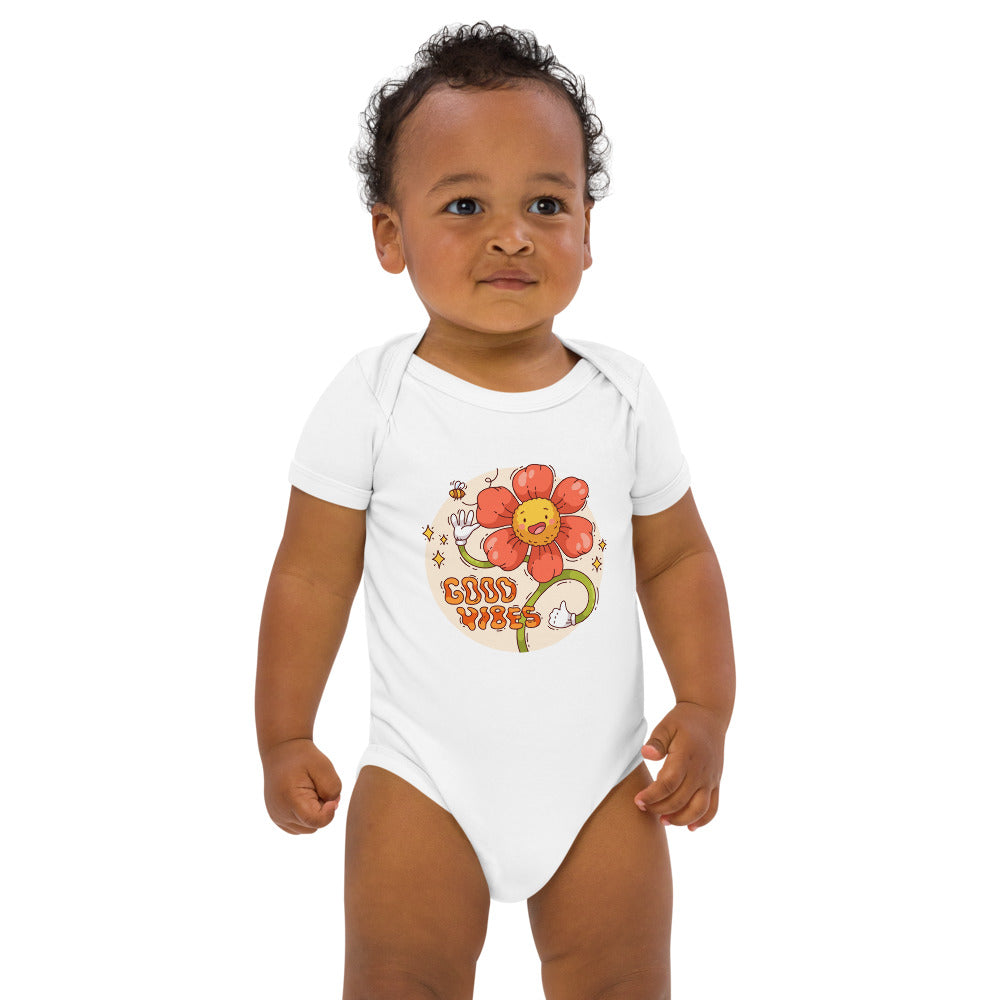 Good vides | Organic Cotton Baby Bodysuit | Babybugz BZ10