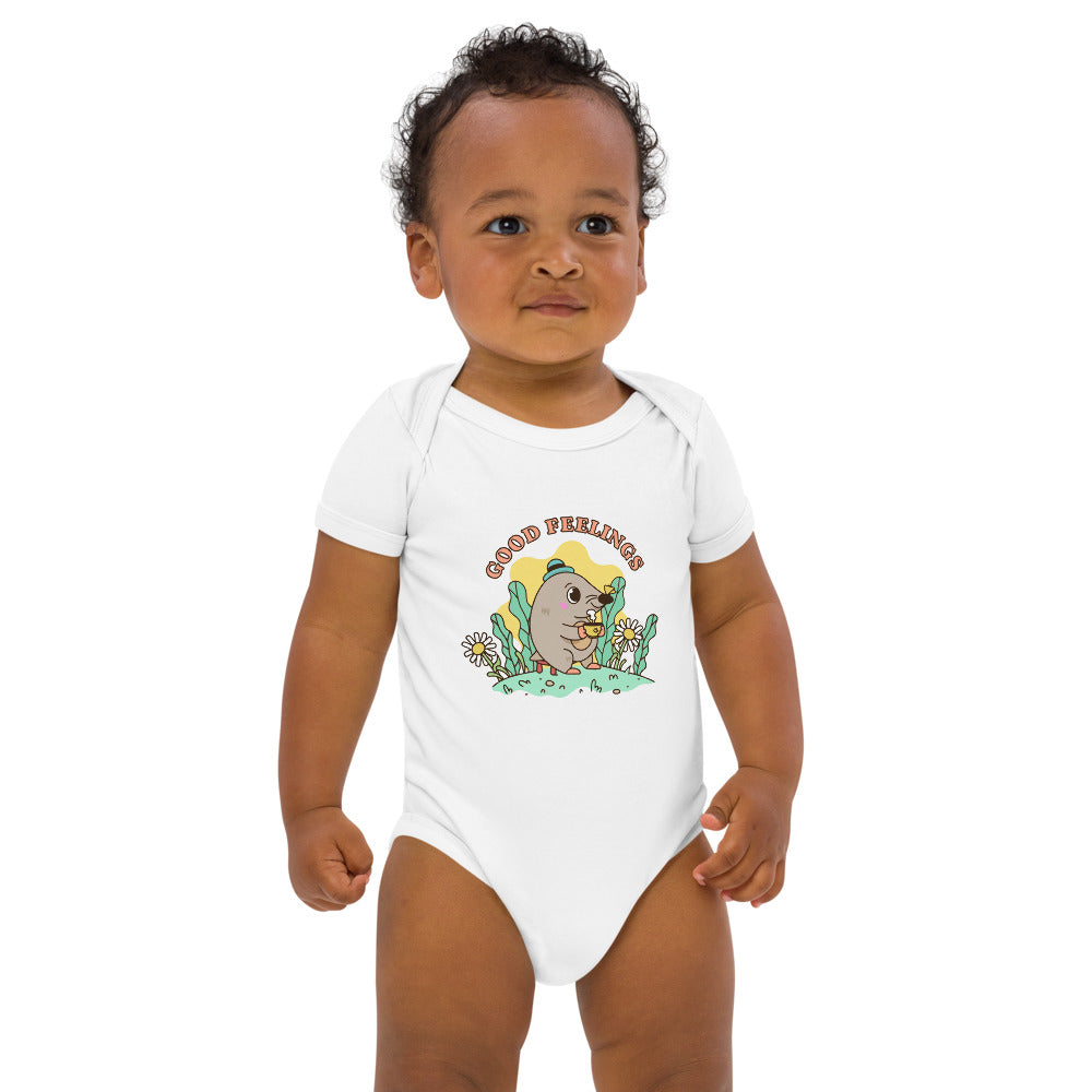 Good feelings | Organic Cotton Baby Bodysuit | Babybugz BZ10