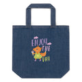 Orange fox - Ẹnoy the day | Organic Denim Tote Bag | Mantis M196