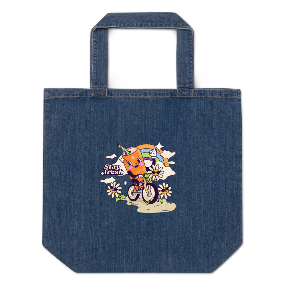 Stay fresh | Organic Denim Tote Bag | Mantis M196