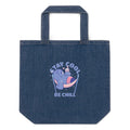 Stay cool be chill | Organic Denim Tote Bag | Mantis M196