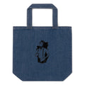 Black & White bearded man suit | Organic Denim Tote Bag | Mantis M196