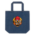 Bearded man | Organic Denim Tote Bag | Mantis M196