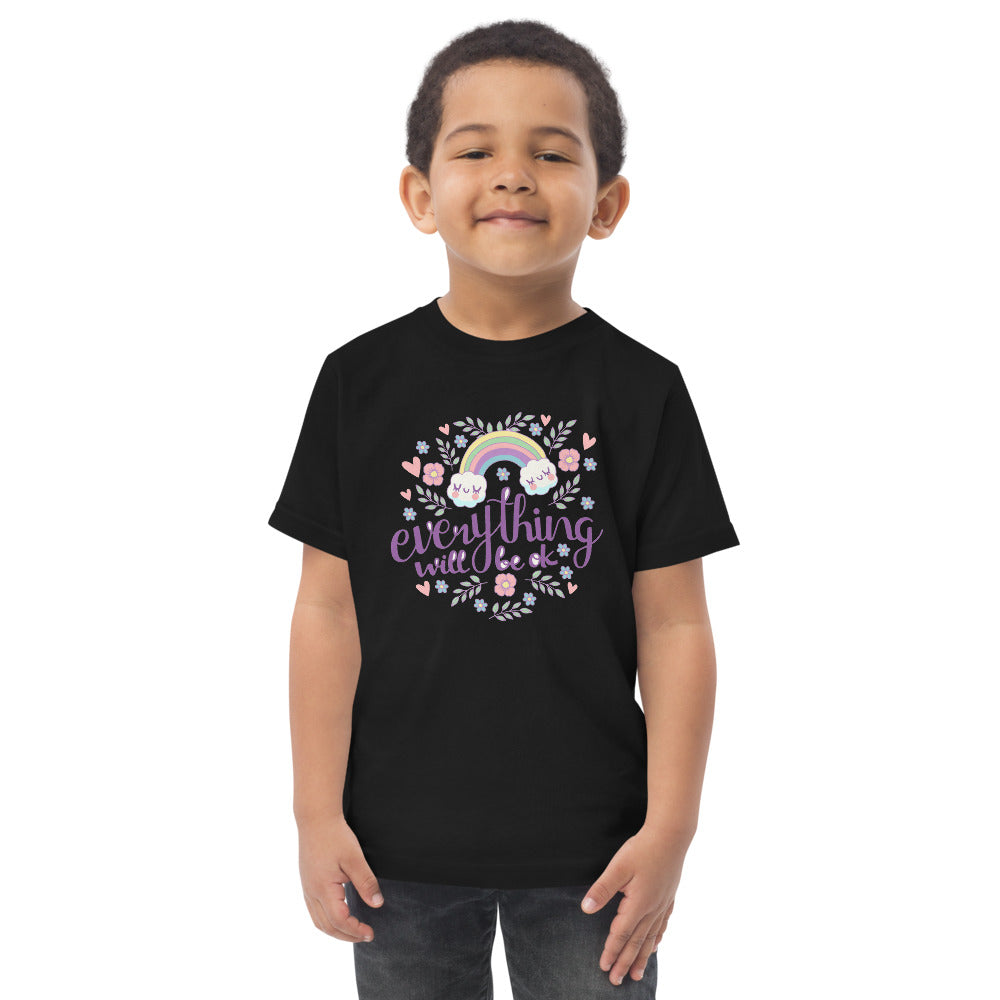 Rainbow - Everything will be ok | Toddler Jersey T-Shirt | Rabbit Skins 3321