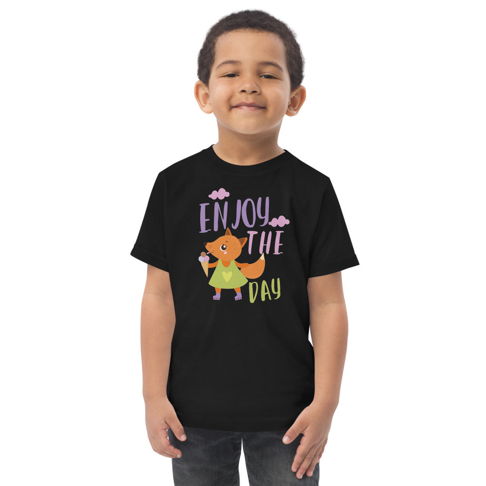Orange fox - Ẹnoy the day | Toddler Jersey T-Shirt | Rabbit Skins 3321