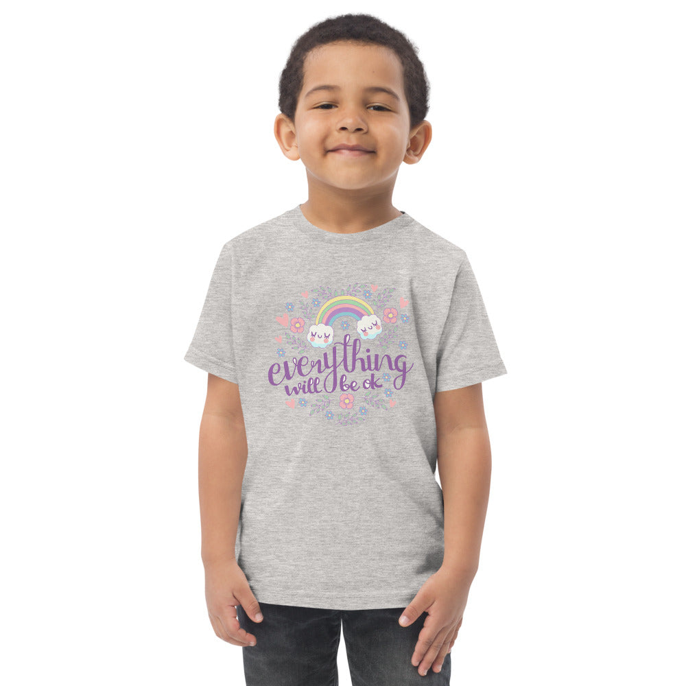 Rainbow - Everything will be ok | Toddler Jersey T-Shirt | Rabbit Skins 3321