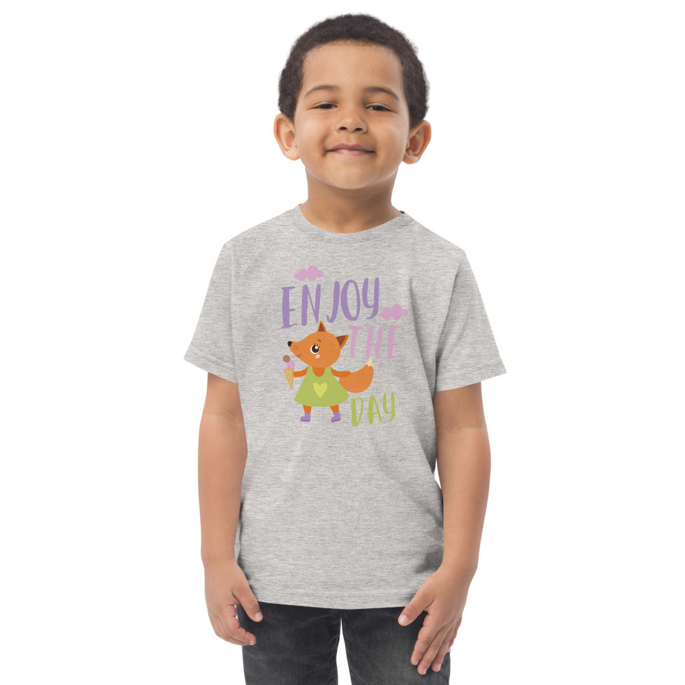 Orange fox - Ẹnoy the day | Toddler Jersey T-Shirt | Rabbit Skins 3321