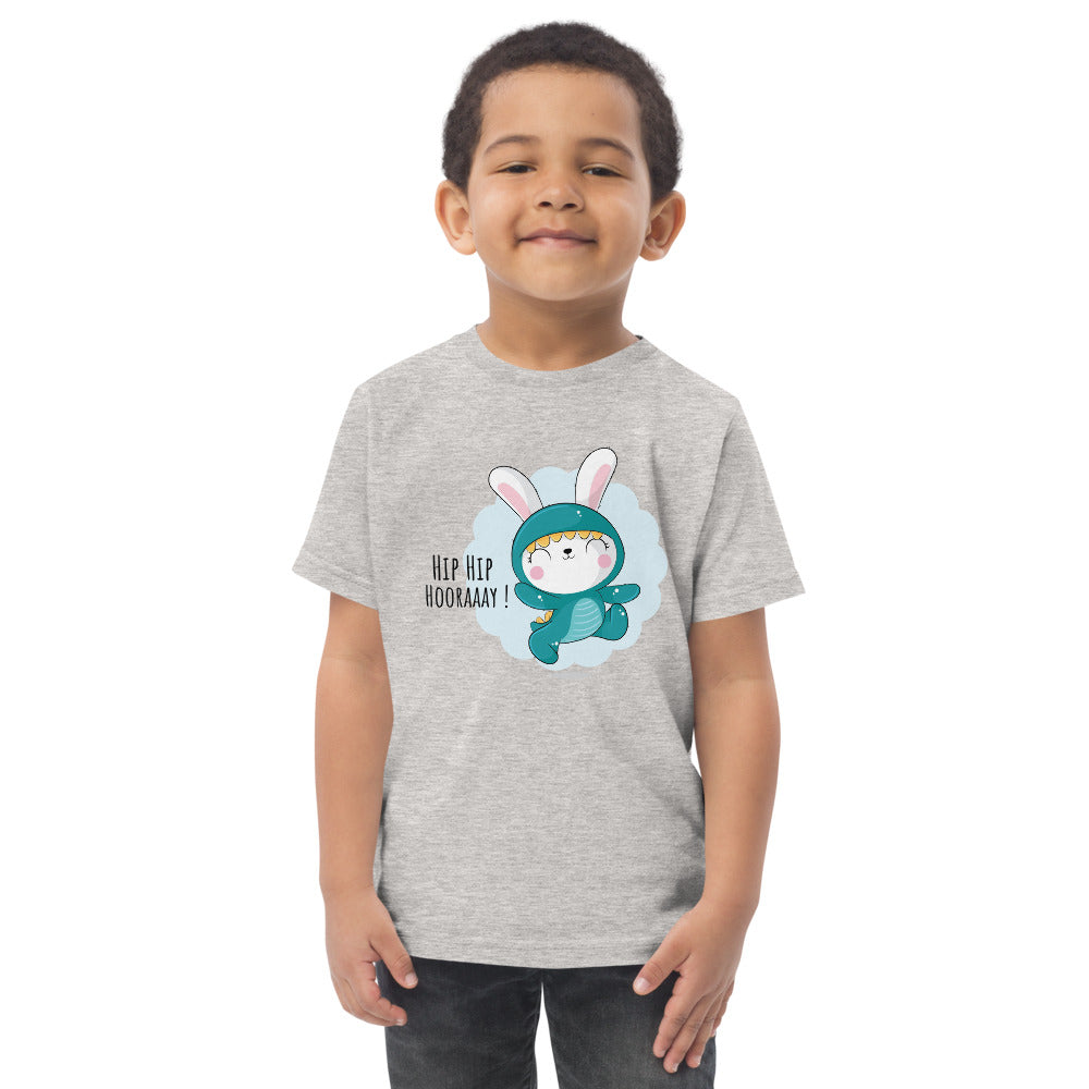 Green rabbit - HIP HIP HOORAAAY | Toddler Jersey T-Shirt | Rabbit Skins 3321