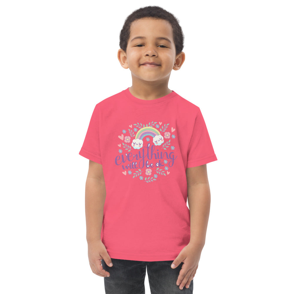 Rainbow - Everything will be ok | Toddler Jersey T-Shirt | Rabbit Skins 3321