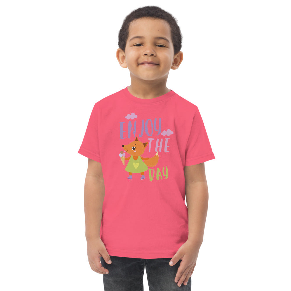 Orange fox - Ẹnoy the day | Toddler Jersey T-Shirt | Rabbit Skins 3321