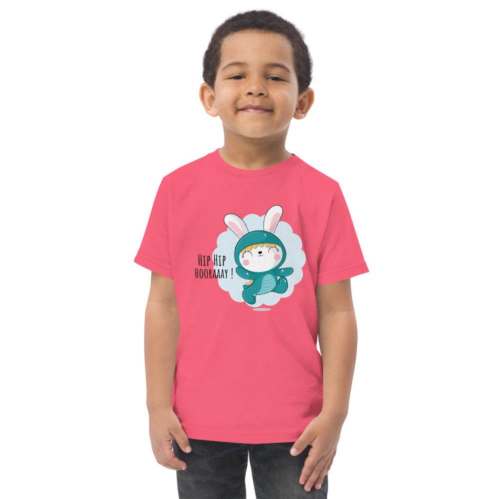 Green rabbit - HIP HIP HOORAAAY | Toddler Jersey T-Shirt | Rabbit Skins 3321