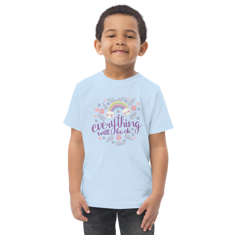 Rainbow - Everything will be ok | Toddler Jersey T-Shirt | Rabbit Skins 3321