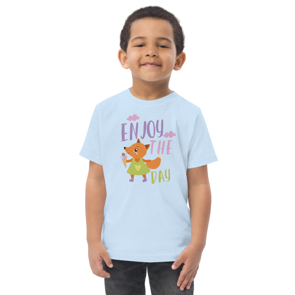 Orange fox - Ẹnoy the day | Toddler Jersey T-Shirt | Rabbit Skins 3321