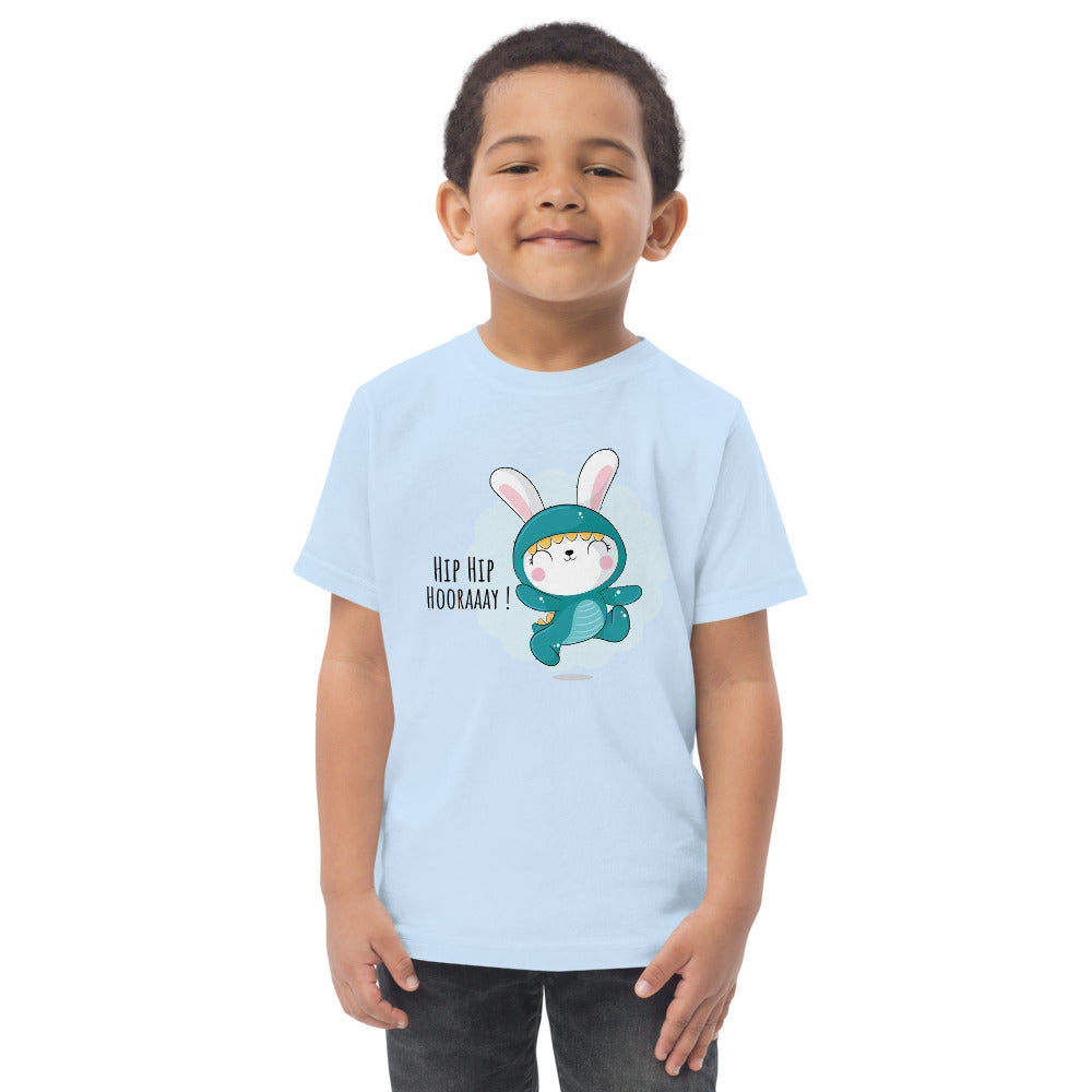 Green rabbit - HIP HIP HOORAAAY | Toddler Jersey T-Shirt | Rabbit Skins 3321