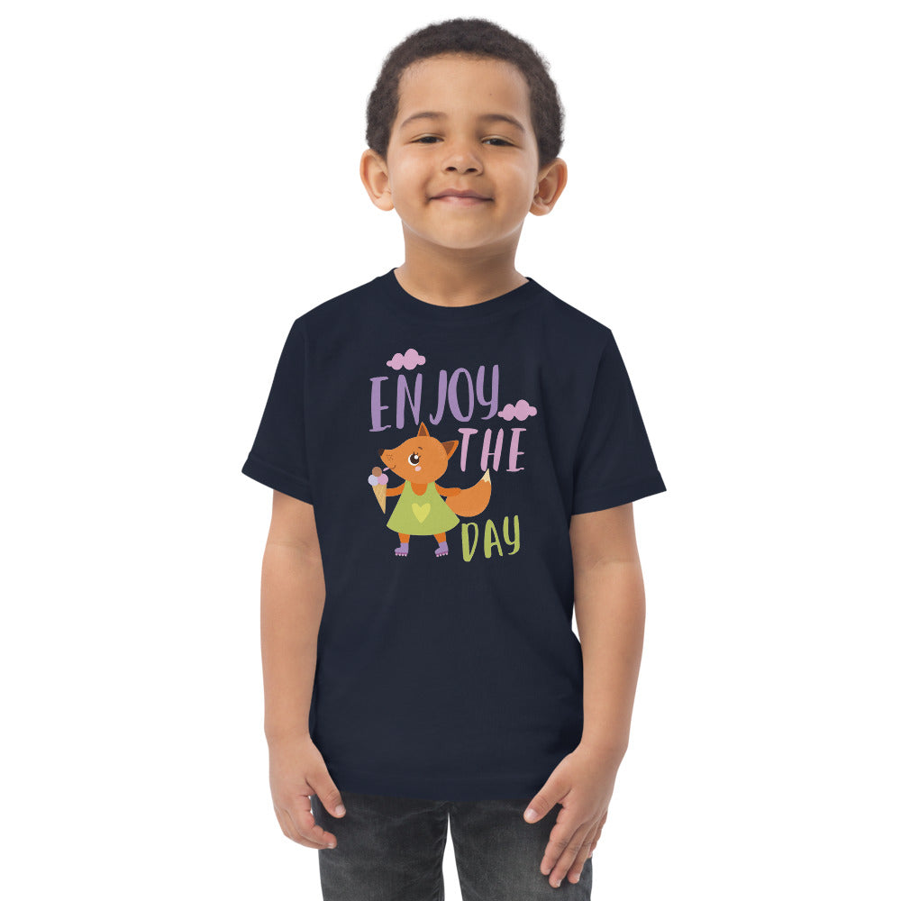 Orange fox - Ẹnoy the day | Toddler Jersey T-Shirt | Rabbit Skins 3321