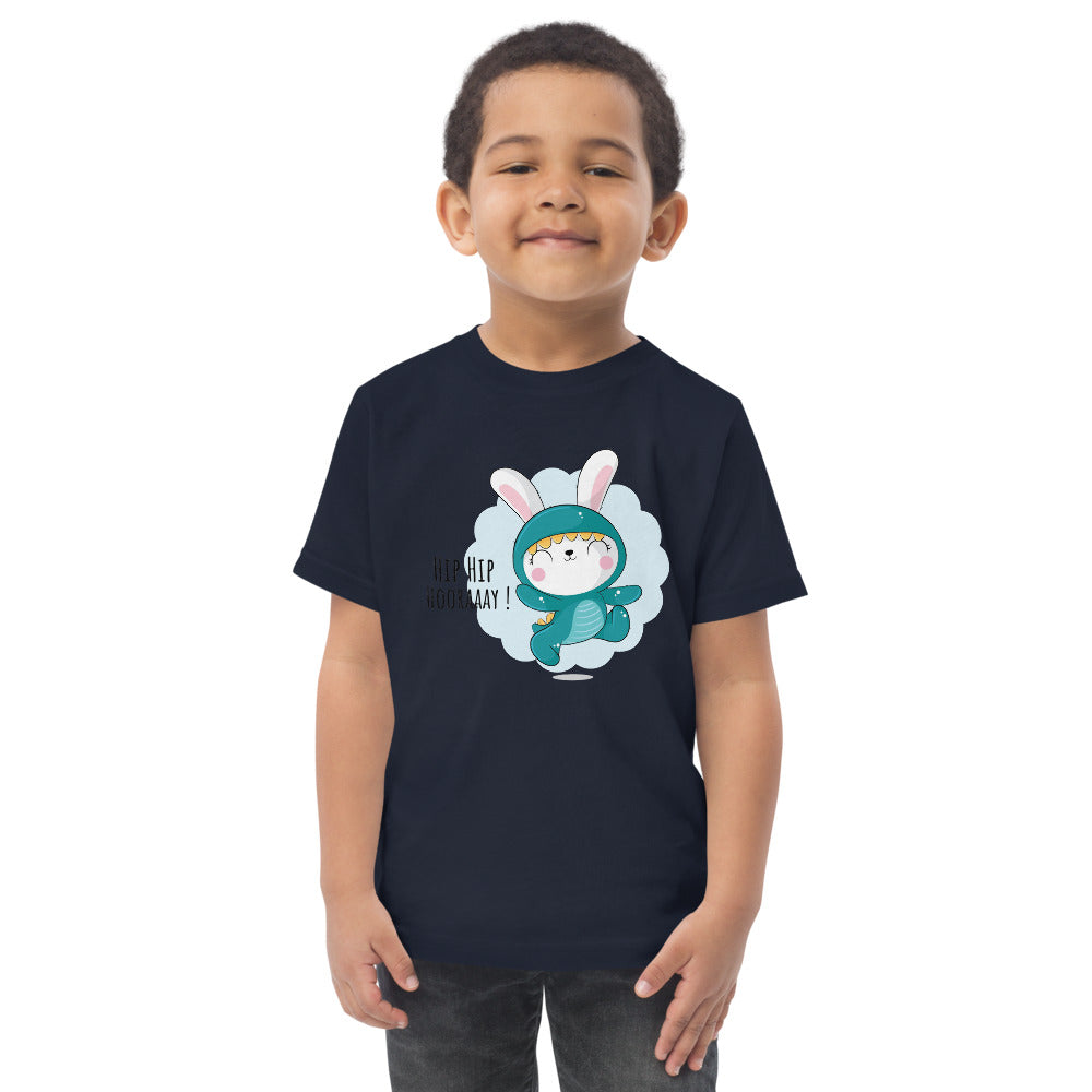 Green rabbit - HIP HIP HOORAAAY | Toddler Jersey T-Shirt | Rabbit Skins 3321