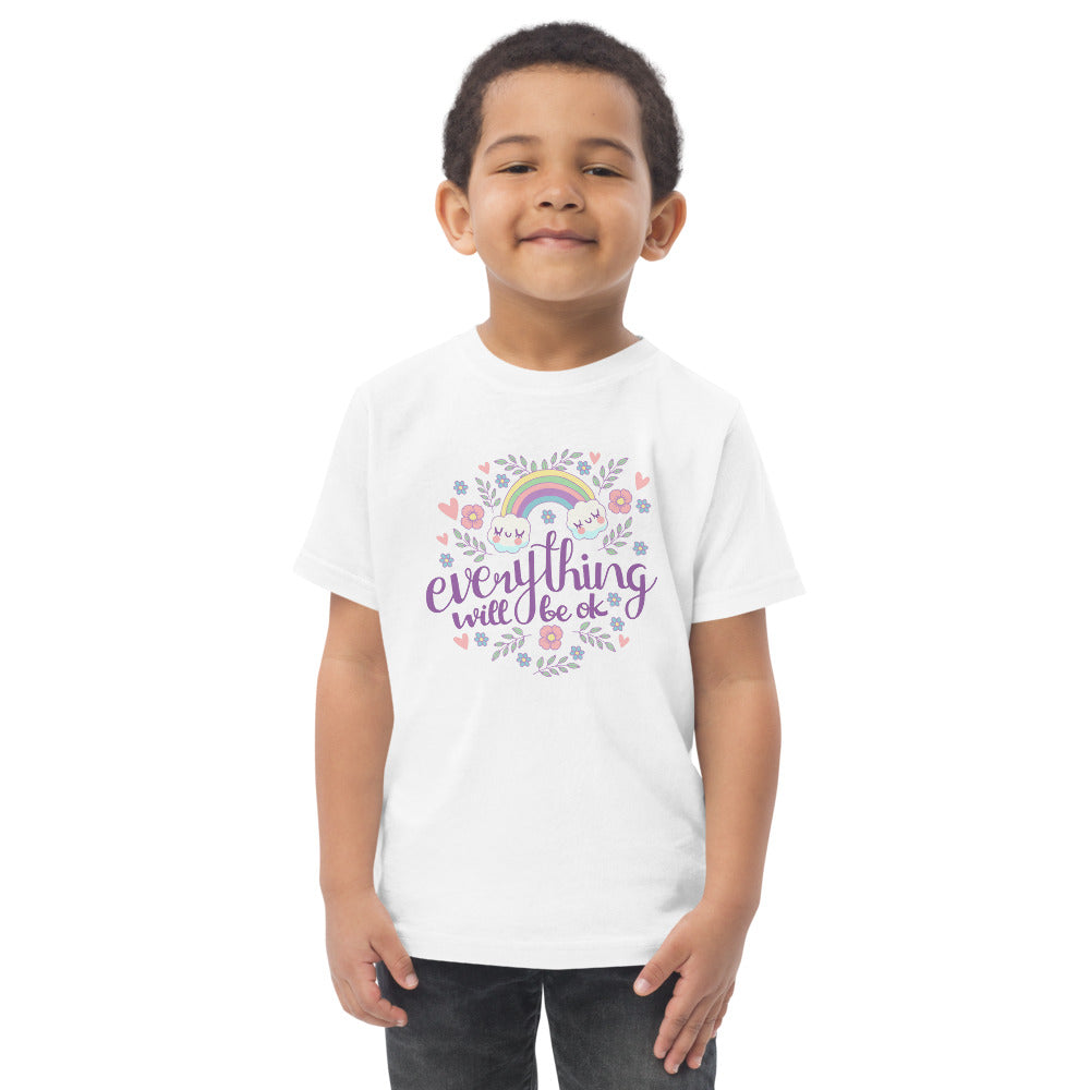 Rainbow - Everything will be ok | Toddler Jersey T-Shirt | Rabbit Skins 3321