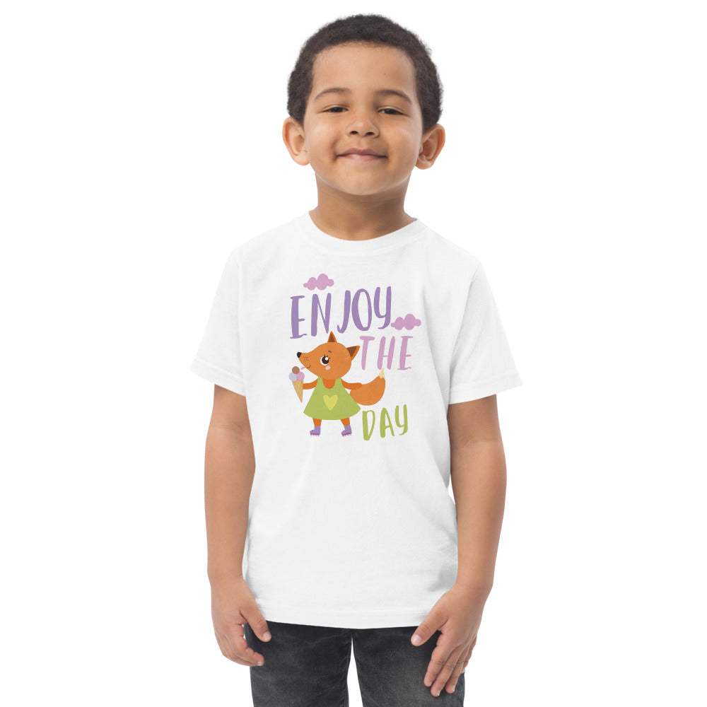 Orange fox - Ẹnoy the day | Toddler Jersey T-Shirt | Rabbit Skins 3321