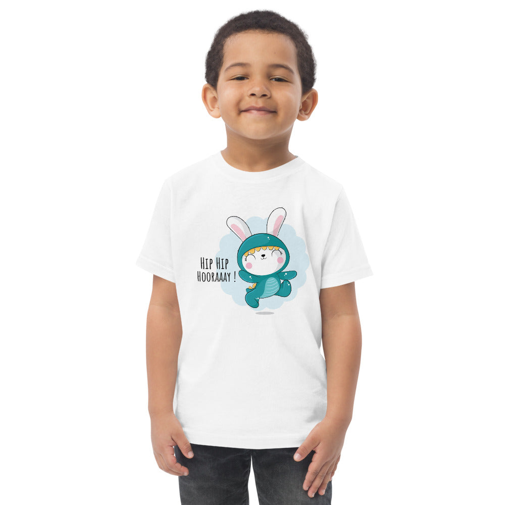 Green rabbit - HIP HIP HOORAAAY | Toddler Jersey T-Shirt | Rabbit Skins 3321