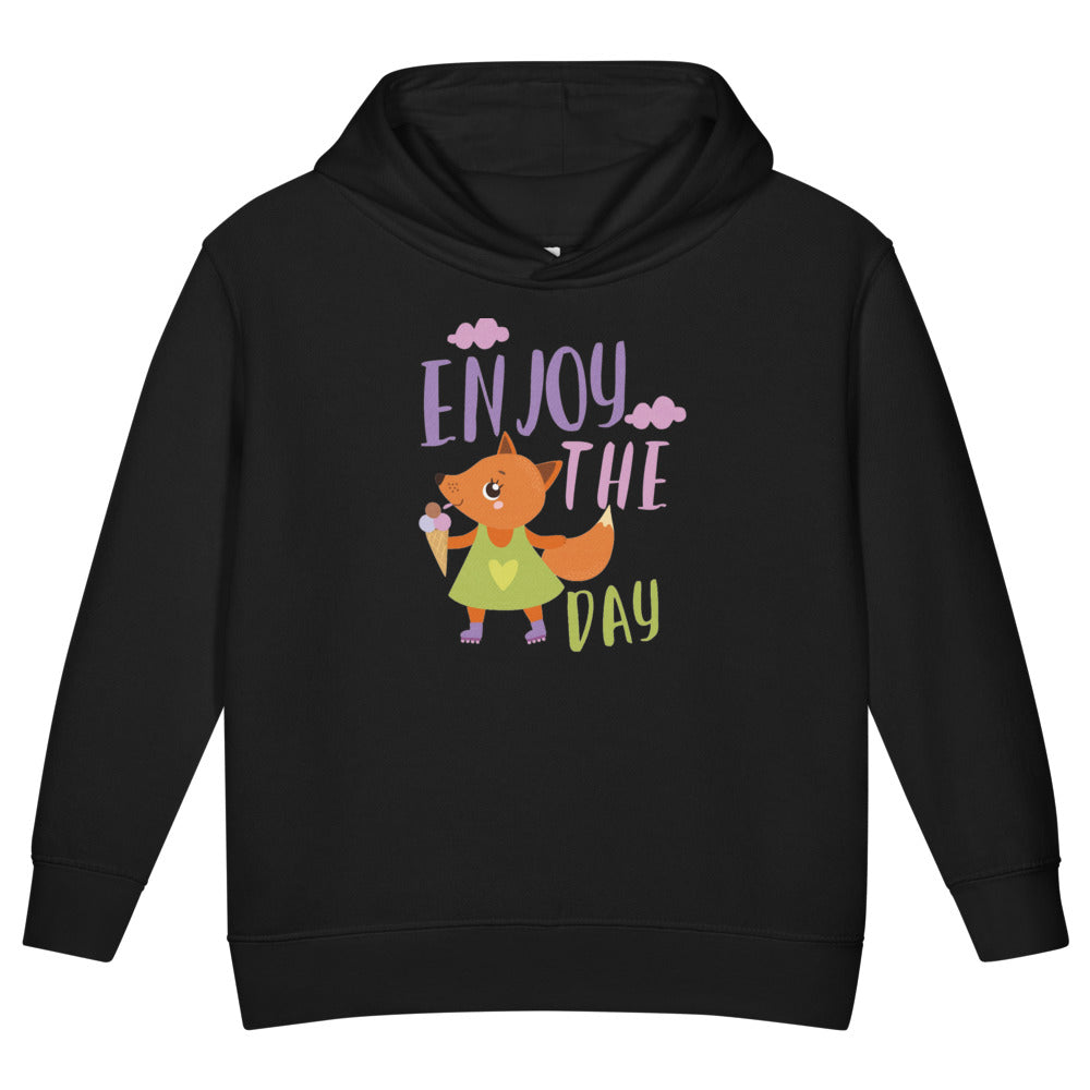 Orange fox - Ẹnoy the day | Toddler Pullover Fleece Hoodie | Rabbit Skins 3326