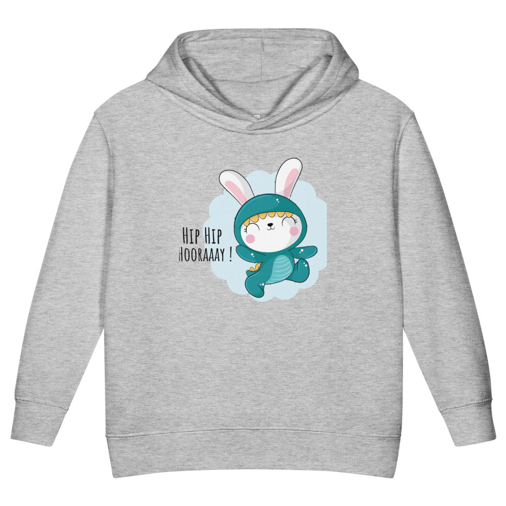 Green rabbit - HIP HIP HOORAAAY | Toddler Pullover Fleece Hoodie | Rabbit Skins 3326