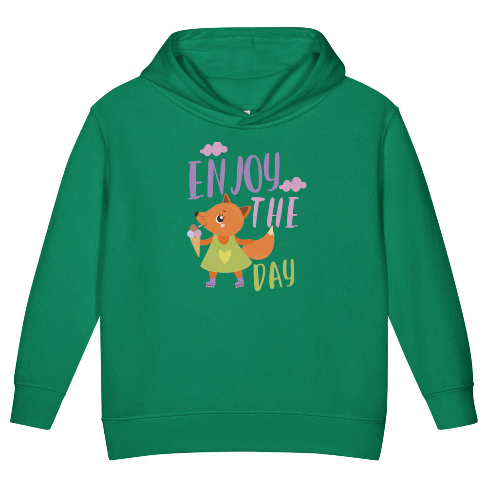Orange fox - Ẹnoy the day | Toddler Pullover Fleece Hoodie | Rabbit Skins 3326