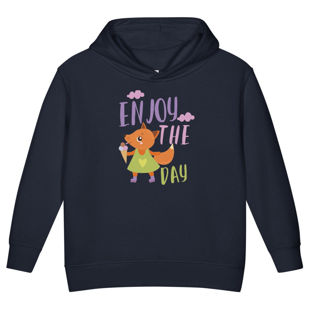 Orange fox - Ẹnoy the day | Toddler Pullover Fleece Hoodie | Rabbit Skins 3326
