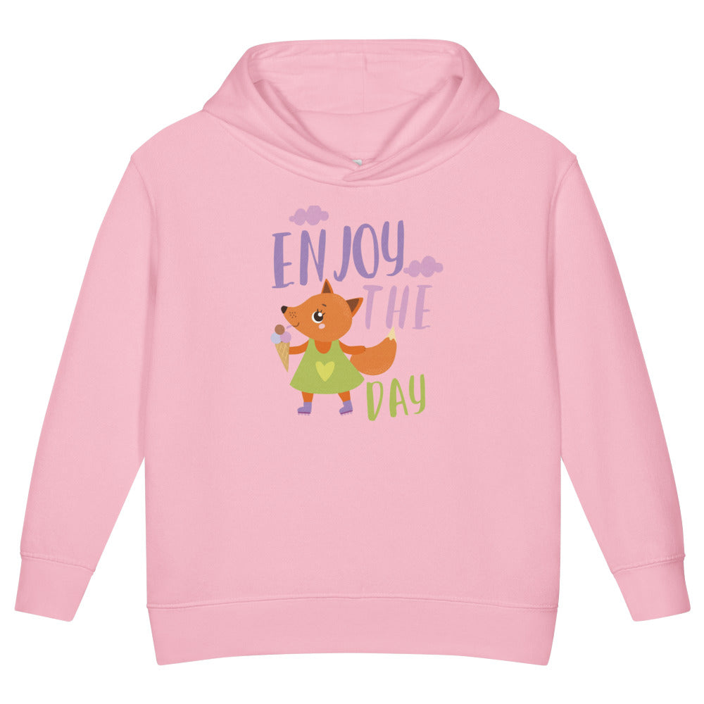 Orange fox - Ẹnoy the day | Toddler Pullover Fleece Hoodie | Rabbit Skins 3326