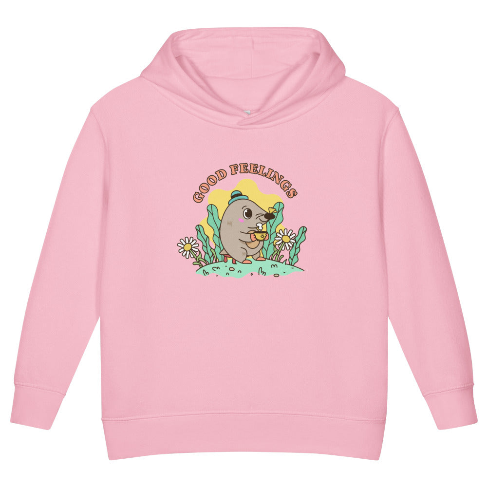 Good feelings | Toddler Pullover Fleece Hoodie | Rabbit Skins 3326