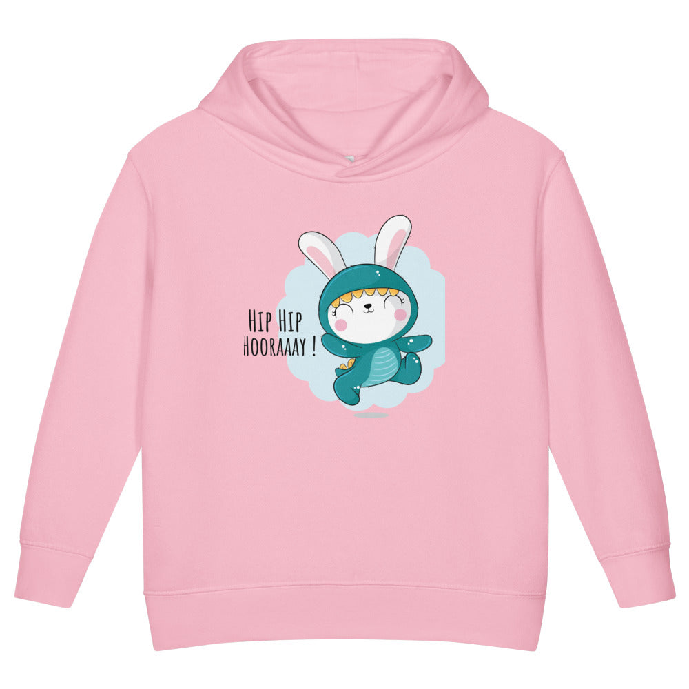 Green rabbit - HIP HIP HOORAAAY | Toddler Pullover Fleece Hoodie | Rabbit Skins 3326