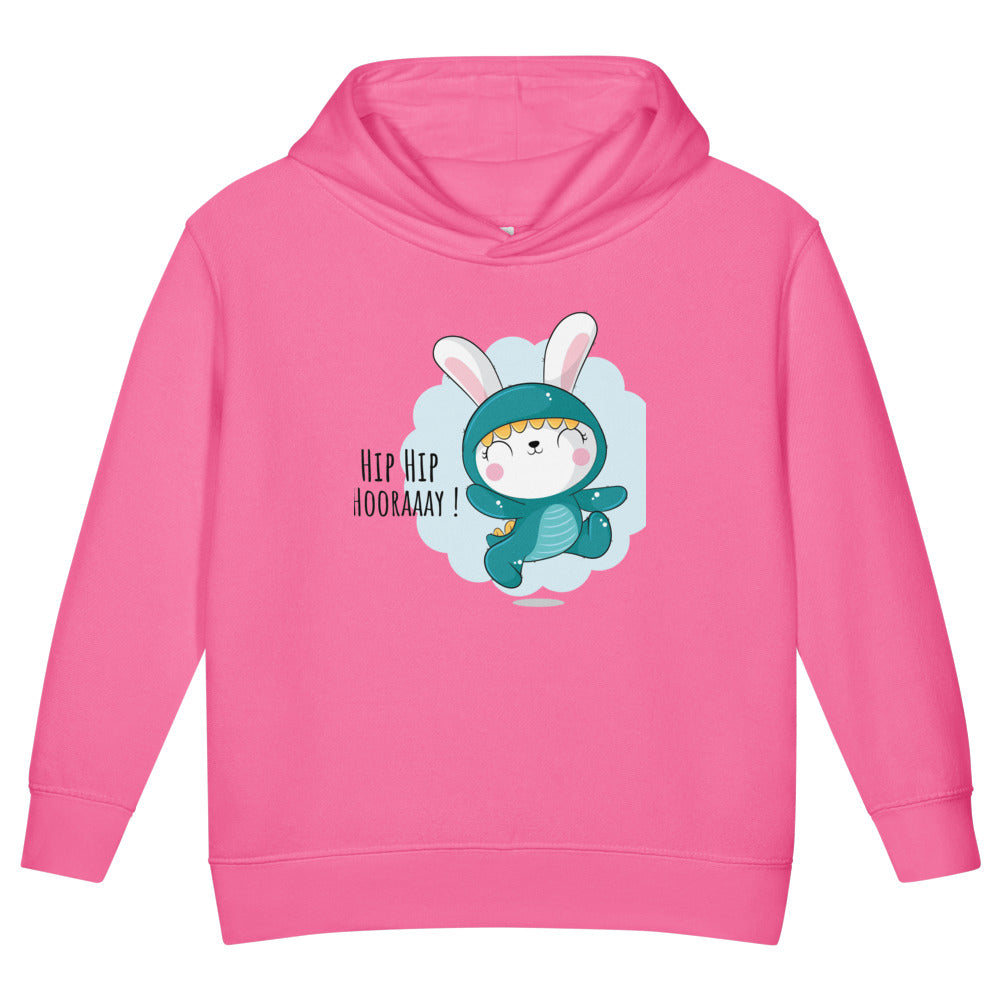 Green rabbit - HIP HIP HOORAAAY | Toddler Pullover Fleece Hoodie | Rabbit Skins 3326