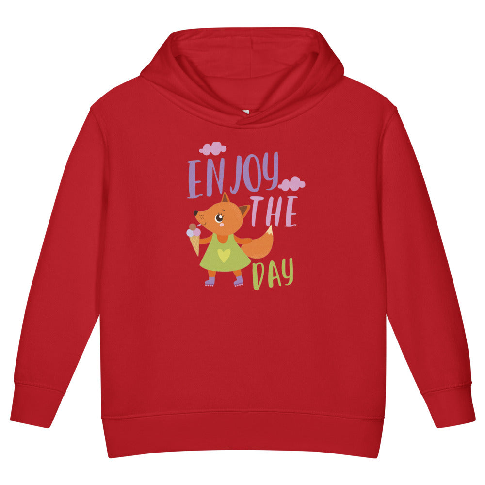 Orange fox - Ẹnoy the day | Toddler Pullover Fleece Hoodie | Rabbit Skins 3326