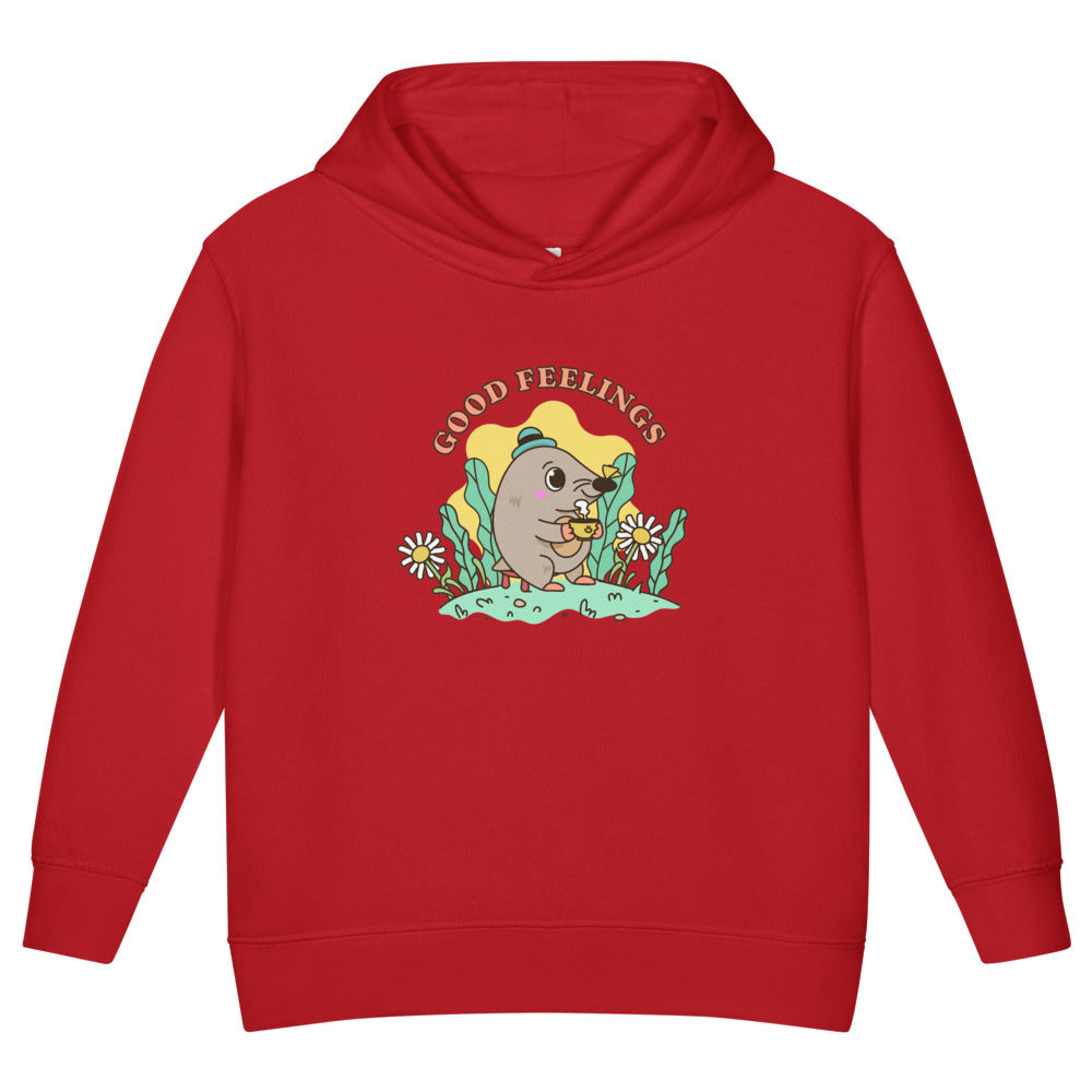 Good feelings | Toddler Pullover Fleece Hoodie | Rabbit Skins 3326