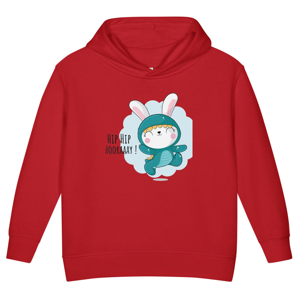 Green rabbit - HIP HIP HOORAAAY | Toddler Pullover Fleece Hoodie | Rabbit Skins 3326