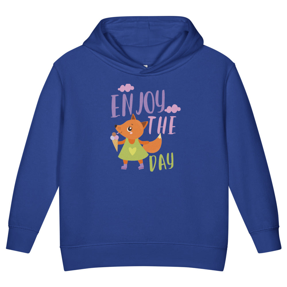 Orange fox - Ẹnoy the day | Toddler Pullover Fleece Hoodie | Rabbit Skins 3326