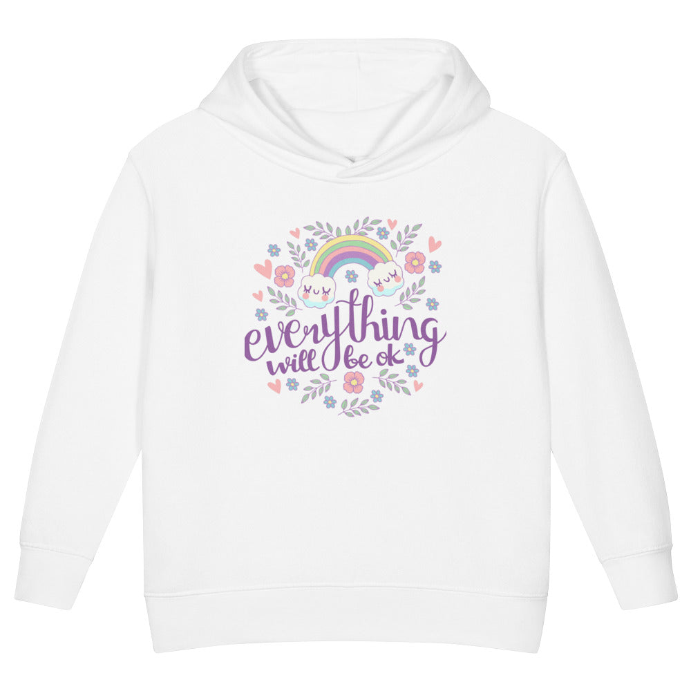 Rainbow - Everything will be ok | Toddler Pullover Fleece Hoodie | Rabbit Skins 3326
