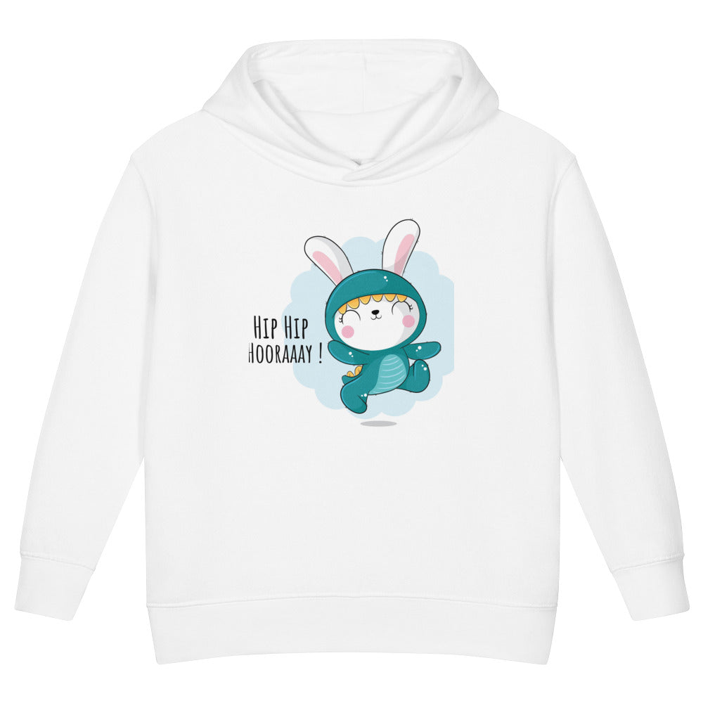 Green rabbit - HIP HIP HOORAAAY | Toddler Pullover Fleece Hoodie | Rabbit Skins 3326