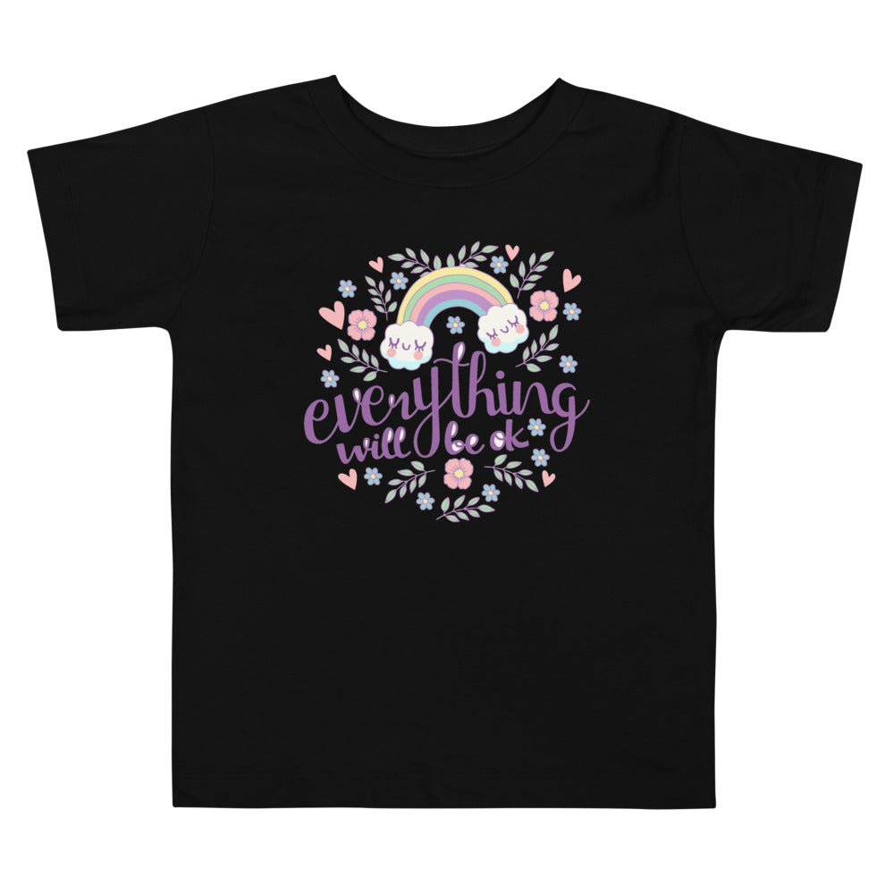Rainbow - Everything will be ok | Toddler Staple Tee | Bella + Canvas 3001T