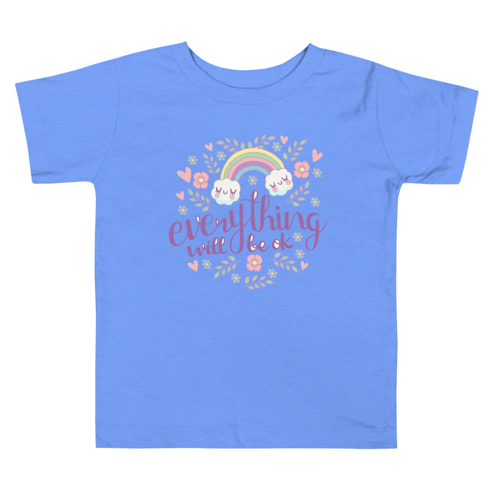 Rainbow - Everything will be ok | Toddler Staple Tee | Bella + Canvas 3001T