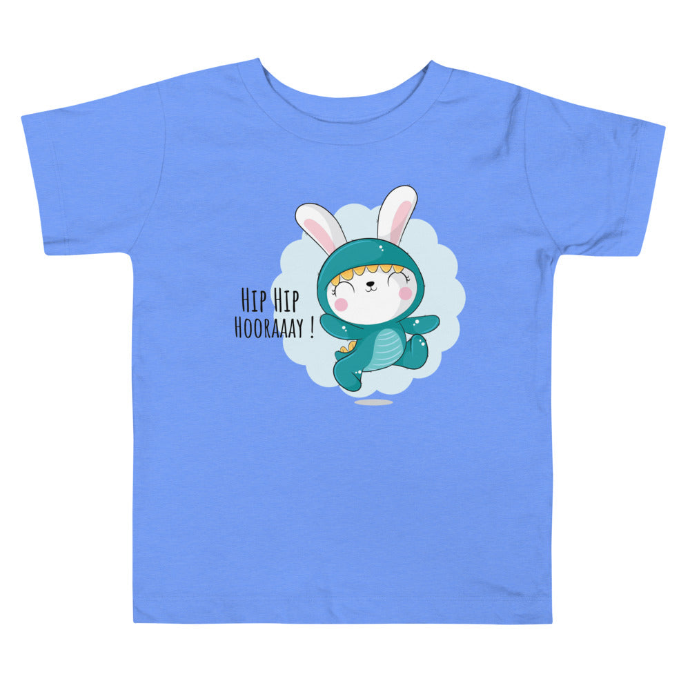 Green rabbit - HIP HIP HOORAAAY | Toddler Staple Tee | Bella + Canvas 3001T
