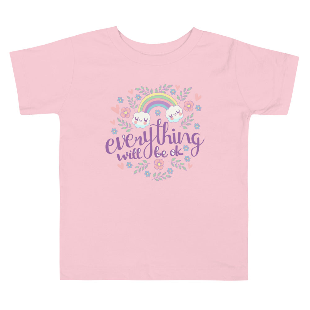 Rainbow - Everything will be ok | Toddler Staple Tee | Bella + Canvas 3001T