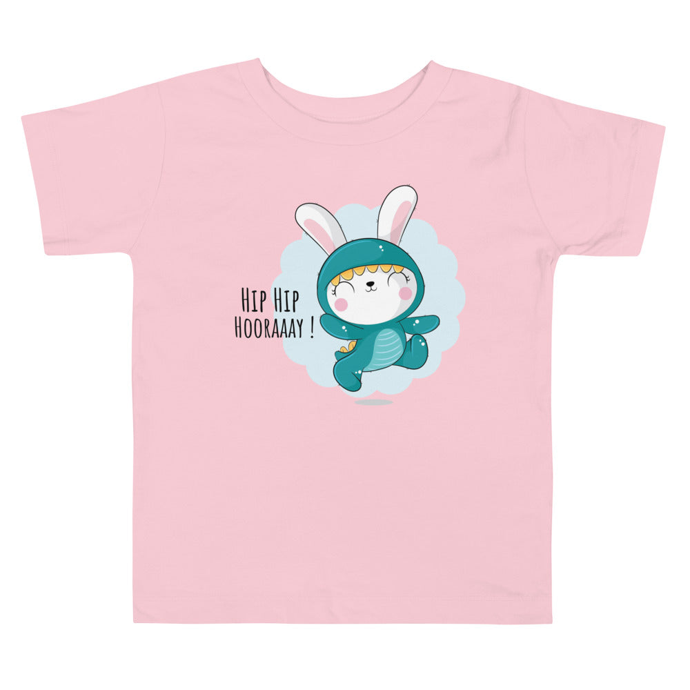 Green rabbit - HIP HIP HOORAAAY | Toddler Staple Tee | Bella + Canvas 3001T